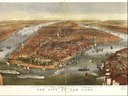 mappa panoramica di New York, pubblicata nel 1870 da Currier & Ives (via Library of Congress Geography and Map Division)