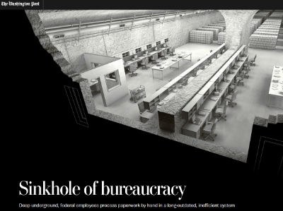"Sinkhole of Bureaucracy", la cover del reportage firmato dal Washington Post