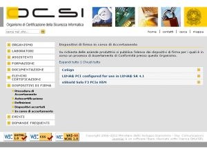 la pagina del sito dell'Ocsi dedicata alle procedure di accrreditamento sulle firme digitali avviate al 15 febbraio 2011