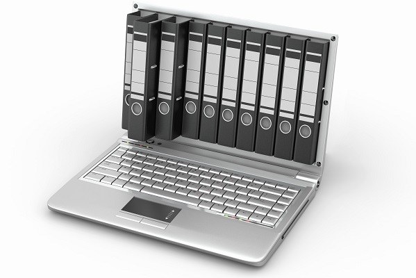 Immagine di un computer con schedari