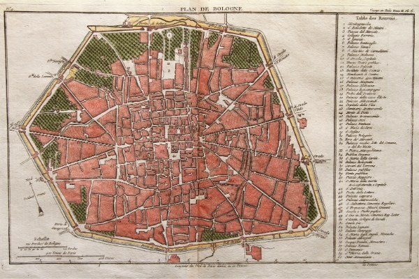 Una mappa di Bologna risalente al1769