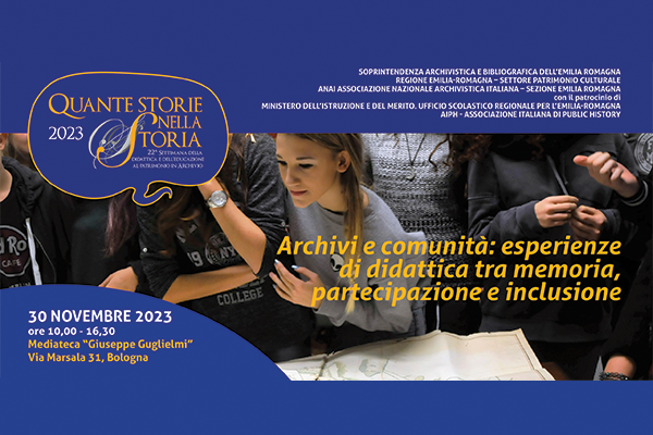 Bologna, 30 novembre - seminario "Archivi e comunità: esperienze di didattica tra memoria, partecipazione e inclusione"