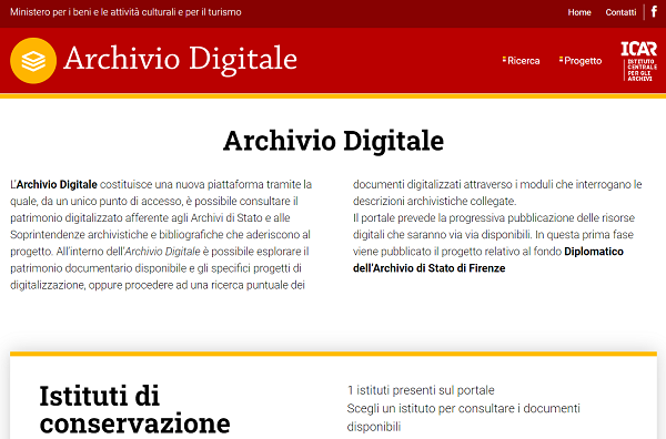 Archivi di Stato e Soprintendenze online il portale Archivio