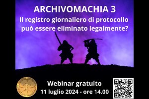 “Il registro giornaliero di protocollo è eliminabile legalmente?": giovedì 11 luglio un webinar gratuito a cura di Procedamus