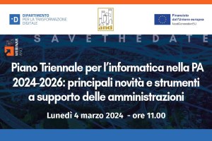 Lunedì 4 marzo un webinar sulla novità del Piano Triennale per l’informatica nella PA